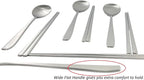Korean Made Stainless Steel Silver Utensil Flatware Cutlery Korean Chopsticks and Spoons 4SET Gift for Mom, Stocking Stuffer