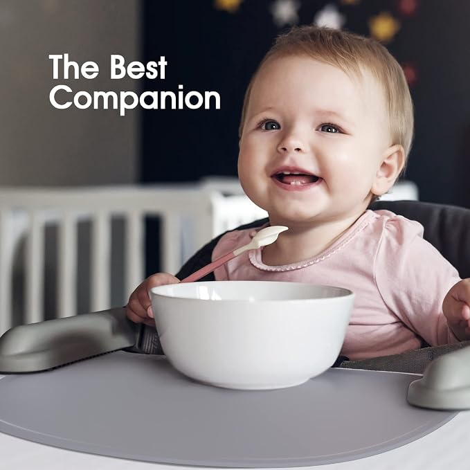 Cuddle Campus Silicone Placemat with Raised Edges for Kids,Toddlers,Babies, Non-Slip Table Setting Placemat for Dining,Come with String for Storage