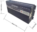 3500W Power Inverter 60V DC to 110V AC Converter with LED Display Dual AC Outlets Dual Fans Radiating for RV, Camp, Boat and Home Emergency Portable Pure Sine Wave Inverter (Smart Screen, 3500W 60V)