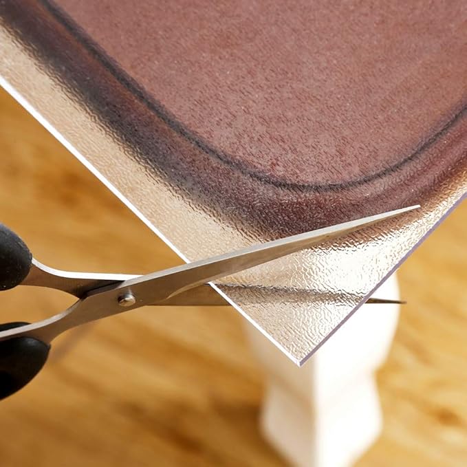 NECAUX Custom 44 x 107 Inch Frosted Table Cover Protector, 1.5mm Thick Wood Grain Transparent Table Pad Non-Slip Tablecloth Plastic Protective Pad for Dining Room Table Conference Table Meeting Table