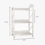 Small Bookshelf for Small Spaces,Modern 3 Tier Bookcase Night Stand, Narrow Book Shelf Organizer, Small Shelf Open Display Rack for Bedroom, Living Room, Home Office(White)