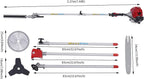 4 in 1 Gas Weed Wacker 51.7CC Gas Powered Weed Eater 2 Stroke 1.4KW String Trimmer with 32" Extension Rod 6500RPM Gas String Trimmer Yard Tool for Grass Cutting