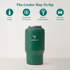Reduce 4-in-1 Drink Cooler - Versatile Can & Bottle Holder with Vacuum Insulation - Keeps Drinks Cold Up to 4 Hours - Includes Bottle Opener - Fits Cupholders & Dishwasher Safe - 14oz - Big Green