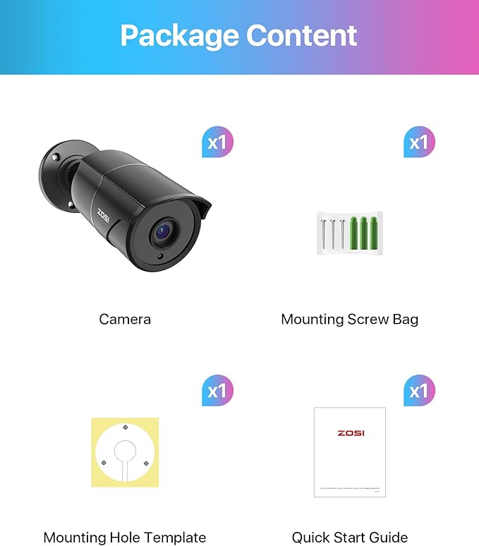 ZOSI 1080p HD-TVI Home Security Camera with Audio,Built-in Mic,Night Vision,1920TVL 2MP Outdoor CCTV Cam Only Compatible with ZOSI 3K Lite Analog DVR