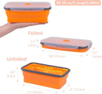 Collapsible Food Storage Containers with Airtight Lid & Vent, 40.5 oz, Kitchen Stacking Silicone Collapsible Meal Prep Container Set for Leftover, Microwave Freezer Dishwasher Safe, Orange, Set of 4