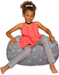 Posh Creations Bean Bag Chair for Kids, Teens, and Adults Includes Removable and Machine Washable Cover, Canvas White Dandelions on Gray, 27in - Medium