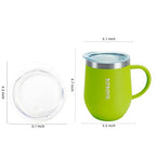 BJPKPK 2PCS Insulated Coffee Mug with Lid, 12oz Stainless Steel Tumbler | Travel Coffee Mug with Handle, Vacuum Insulated Tumbler Cup for Camping, Office, Home, BPA Free Lid, Hot & Cold