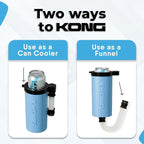 The Kong Skinny Can - Portable Coozie or Bottle Cooler/Cup With Detachable, Expandable, Hose To Funnel Your Drink (Blue)