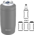 Morefeel 4-in-1 Insulated Can Cooler for 12 oz Cans & Bottles | 304 Stainless Steel Can Holder Fits 12 Oz Slim Cans, Standard Cans, Beer Bottles & Works as A Open Cup; Dishwasher Safe