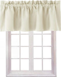 Hiasan Valance Curtains for Kitchen Blackout Thermal Insulated Solid Window Curtain Valance, Light Beige, 42 x 18 Inches, 1 Panel