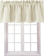 Hiasan Valance Curtains for Kitchen Blackout Thermal Insulated Solid Window Curtain Valance, Light Beige, 42 x 18 Inches, 1 Panel