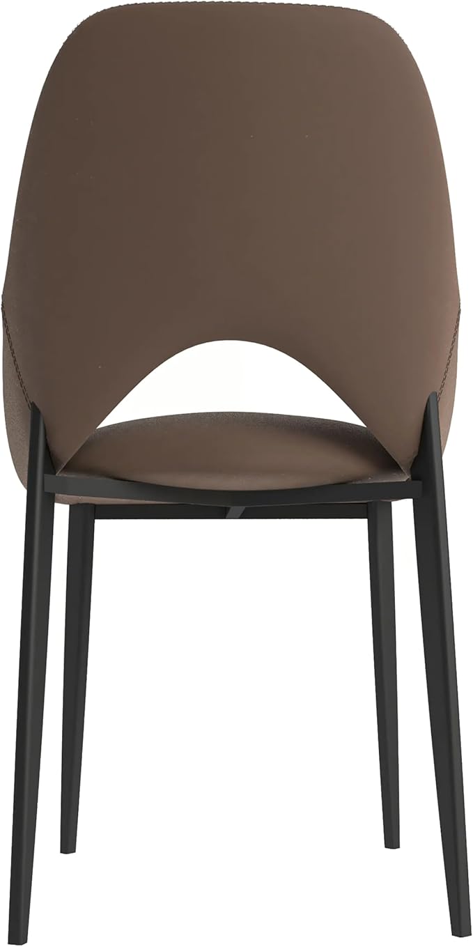 LeisureMod Amalfi Upholstered Fabric Dining Chair – Modern Side Chair with Iron Legs, Mid-Century Accent Chair for Dining Room or Kitchen
