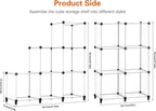 HOMIDEC 6-Cube Storage Organizer, Closet Organizer Storage shelf Bookcase Bookshelf with Metal Hammer, Storage Cubes Organizer Cabinet for Kids, Closet, Bedroom, Bathroom, (11.8x11.8x11.8 inch)