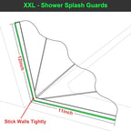 Silicone Shower Splash Guard, XXL Clear Bathtub Corner Splash Guard, Bathroom Shower Water Guard with Self-Adhesive, Can Be Adjustable Angle in Washbasin, Tubs, Sinks Etc - 2Pack