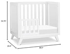 DaVinci Otto 3-in-1 Convertible Mini Crib with 4" Mattress in White, Greenguard Gold Certified