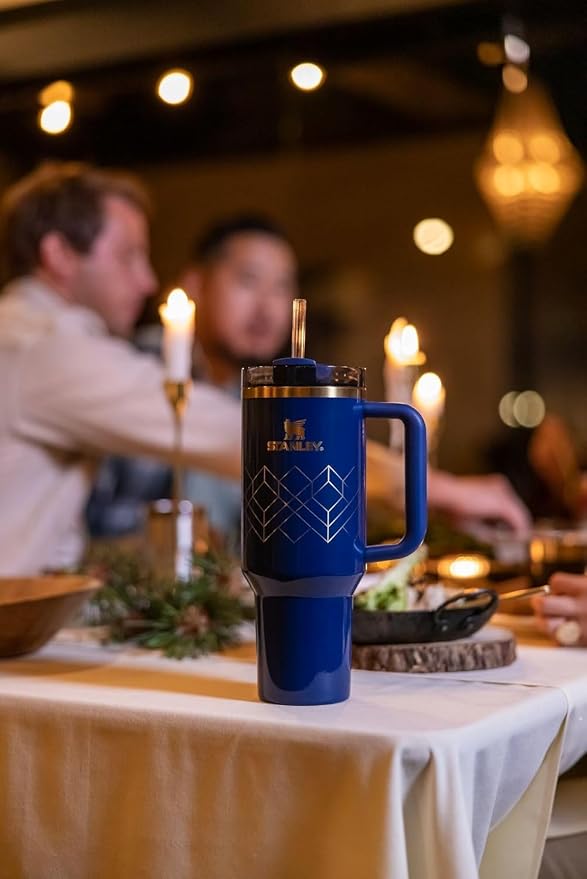 Stanley Quencher H2.O FlowState™ Tumbler 40 oz Nightfall Gloss Deco | Handle and Straw | 3-Position Lid | Cup Holder Compatible for Travel | Insulated Stainless Steel Cup | BPA-Free