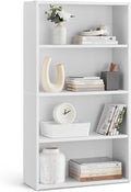 VASAGLE Bookshelf, 23.6 Inches Wide, 4-Tier Open Bookcase with Adjustable Storage Shelves, Floor Standing Unit, Cloud White ULBC164T14