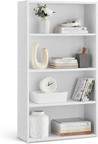 VASAGLE Bookshelf, 23.6 Inches Wide, 4-Tier Open Bookcase with Adjustable Storage Shelves, Floor Standing Unit, Cloud White ULBC164T14