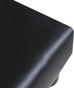 Joveco Small Footstool Ottoman, PU Leather Square Upholstered Footrest with Plastic Legs, Under Desk Foot Stools for Living Room Bedroom Office, Black