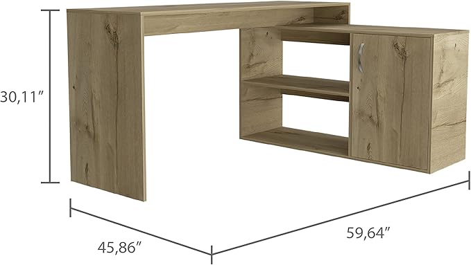 NicBex Kimberly-DW-00044-LWJ Home Office Desks, 45.86"x59.64"x30.11", Light Oak