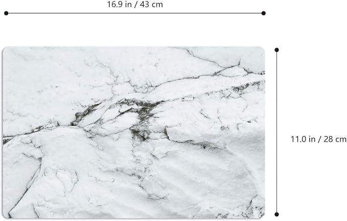 GENNISSY Marble Placemats Washable for Dining Table Set of 6 Thin Environmental Table Mats Wipeable Easy Clean for Kitchen Dinner Party (White Marble)