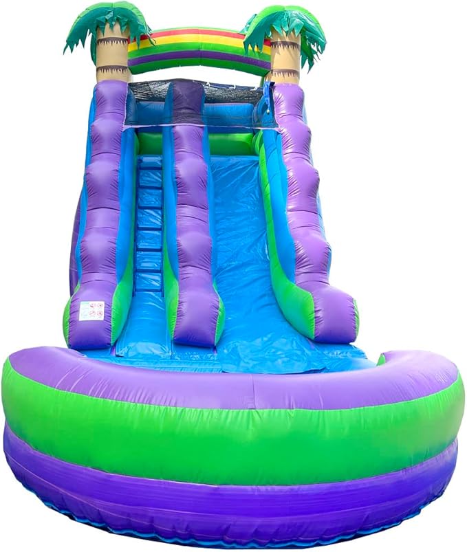 Inflatable Water Slide for Kids & Toddlers with Inflatable Pool, Backyard, Park or Commercial Use, Outdoor Water Play, Includes Blower Stakes, Splash Pool & Storage Bag, Large 25.5' x 9' x15'
