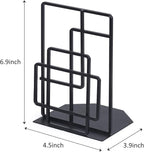 SRIWATANA Book Ends Heavy Duty, Decorative Black Bookends for Shelves, Window Lattice Design