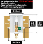 (1 Pack) Lidertik 1/2 inch Expansion PEX-A Pre-Assembled Ice Maker Outlet Box Valve 1/4 inch Recessed Refrigerator Water Line with Shut Off Valve and Stainless Steel Water Hammer Arrestor LI-ZBQH-631