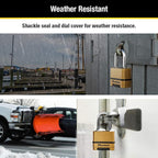 Master Lock Combination Padlock Gold | Heavy Duty | Weather Resistant | Resettable | For Outdoor Use | Pack of 20