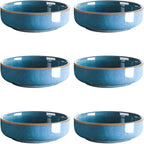 Selamica Ceramic 3.3 Inch Soy Sauce Dish Dipping Bowls Side Dishes Small Appetizer Pinch Bowls for Condiments, Sushi, Ketchup, BBQ-Set of 6(Ceylon Blue)