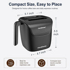Ourokhome Espresso Knock Box with Lid, Compact Coffee Grounds Container for Home Coffee Bar, Removable Knock Bar, 304 Stainless Steel Exterior, Non-Slip Base & Handle, Easy Clean (Black)