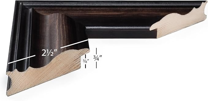 Craig Frames 16x20 Walnut Picture Frame, Matted to 11x14, 2 Inch Wood | Shatter resistant acrylic, white mat included, gallery wall decor, made in the USA
