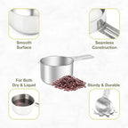 2PCS 2/3Cup (160ml, 5.3oz) Single Measuring Cup, Etched Inner Scale Stainless Steel Measure Scoop, Metric and US Measurement, Dishwasher Safe