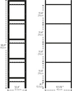 5 Tier Narrow Bookshelf, Bamboo Bookcase, Slim Tall Storage Rack Free Standing Shelving Unit with Adjustable Shelves for Living Room Bedroom Bathroom, Black