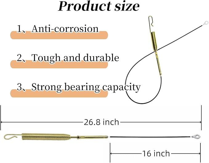 06900438 Auger Upper Traction Cable - Compatible with Ariens Compact 20, 24 & SNO-Tek 24916003, AMP 24916303 Snowblowers
