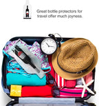 5 Set Reusable Wine Bags for Travel Wine Protector Travel Bag by LIVEBAY | Bottle Travel Case, Unbreakable Wine Sleeve, Leak Proof Wine Bag, Double Layer Wine Protector for Airplane Suitcase