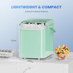 NEWBULIG Ice Makers Countertop with Handle, Portable Ice Machine, 9 Bullet Cubes in 6 Mins, 26lbs in 24Hrs, Auto-Cleaning, with Basket and Scoop, for Home, Kitchen, RV, Camping,Green