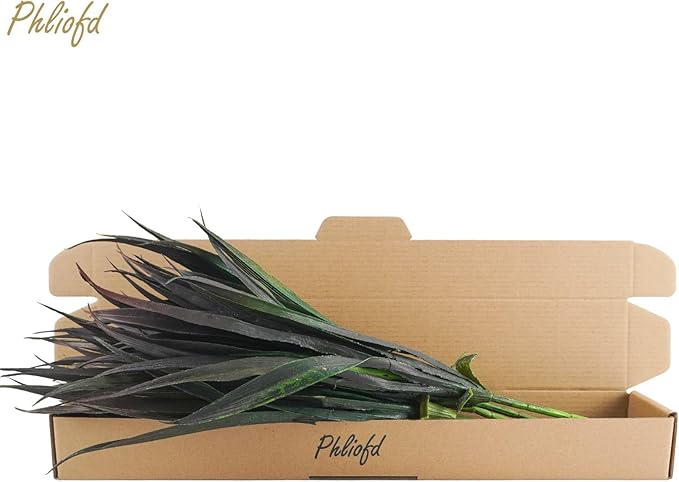 32 Pcs Artificial Grass Fake Plants 17.3in Outdoor Plants UV Resistant Faux Greenery Stems Fake Grass for Home Window Garden Office Patio Pathway Front Porch Halloween Décor Green & Black