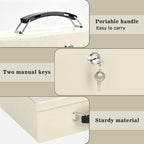 xydled Fireproof Document Box with Key Lock, Fire Safe Box, White | Fire and water resistant lock box for documents, passports, cash and valuables, keeping secure at home, 12.8 x 8.5 x 4.5 Inch