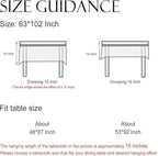 ISAENNE Designer Linen Floral Long Tablecloth Rectangle,Light Green Farmhouse Durable Table Cloth,Washable Decor Tablecloths for Dining Kitchen Thanksgiving Christmas,63"*102"-Floralsea B