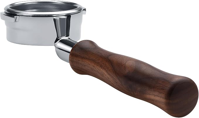 Normcore 58mm Naked Portafilter for Breville Dual Boiler Espresso Machine BES900XL, BES920XL, BES980XL, BES990BSS, Bottomless Portafilter with 18g Basket, Genuine American Walnut Handle