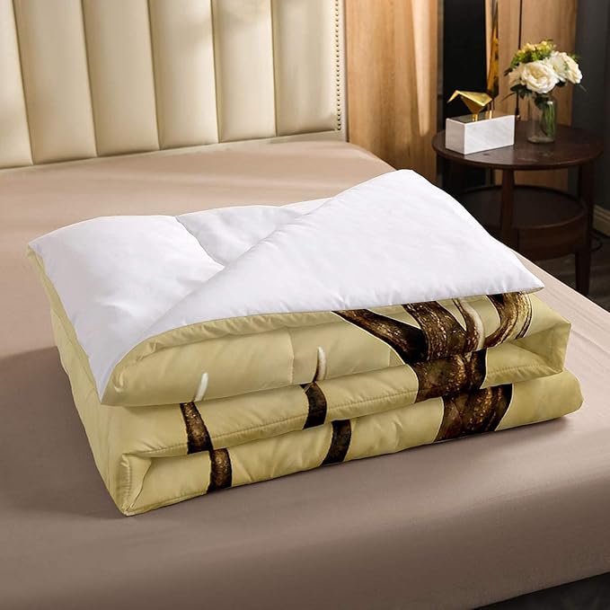 Christmas Antler Comforter Set Full, Whitetail Deer Down Comforter, Stag Quilted Duvet, Countryside Rural Hunting Theme Comforter Set for Living Room Bedroom Decor All Season, Ultra Lightweight