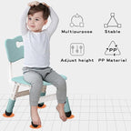 Adjustable Kid Chairs Indoor 3 Level Adjustable Suitable for Children Age 2-6. Maximum load-bearing 220LBS Suitable for Family Classroom and Nursery Child Seat Set (2-Pack-Ink Blue)