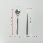 Korean Made Stainless Steel Silver Utensil Flatware Cutlery Korean Chopsticks and Spoons 4SET Gift for Mom, Stocking Stuffer
