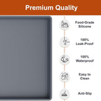 ukeetap 40" x 22" Extra Thick Silicone Mat Waterproof with Raised Edge, Under Sink Mat for Kitchen & Bathroom, Kitchen Cabinet Liner, Multi-Purpose for Storage & Protection, Gray