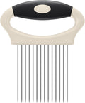 Large Onion Slicer Holder, Stainless Steel Onion Holder for Slicing, Onion Cutter Vegetable Chopper Tool with 14 Sharp Prongs for Slicing of Potato Avocados & Meat, Cooking Gadgets Tool for Fruit Prep