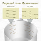1PCS 2/3Cup (160ml, 5.3oz) Single Measuring Cup, Etched Inner Scale Stainless Steel Measure Scoop, Metric and US Measurement, Dishwasher Safe