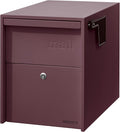 Adoorn Lockable Post Mount Mailboxes for Outside - Large Anti-Theft Locking Mailbox for Packages and Letters - Weatherproof Construction - Durable Steel - 15.5" H x 12" W x 18.5" D - Malbec