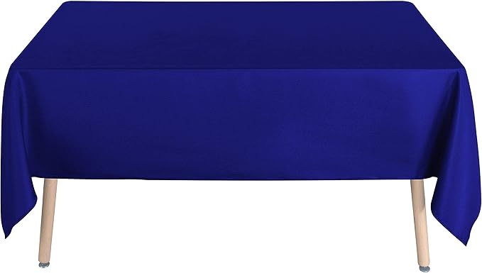 sancua Rectangle Tablecloth - 60 x 84 Inch - Stain and Wrinkle Resistant Washable Polyester Table Cloth, Decorative Fabric Table Cover for Dining Tables, Buffet Parties and Camping, Blue