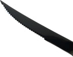 20-Piece 18/10 Stainless Steel Serrated Steak Knife Flatware Set, Mirror Polishing Black, Service for 4